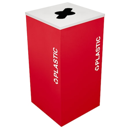 Ex-Cell Kaiser 24-Gal. Square Receptacle - Plastic Decal, Red RC-KDSQ-PL RBX